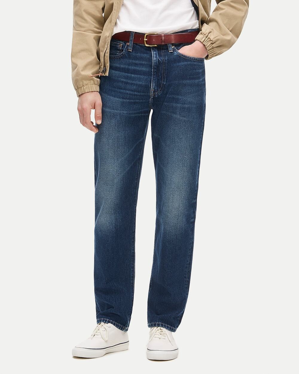 J.Crew Mens Classic Straight jean in vintage dark wash denim 34/32